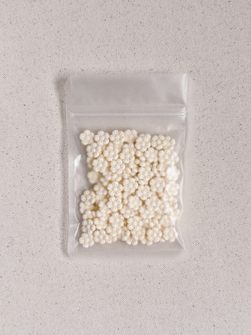 Cream Floral wax beads - Last one!