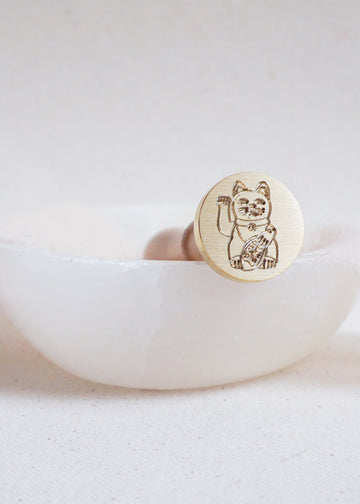 Lucky Cat wax stamp