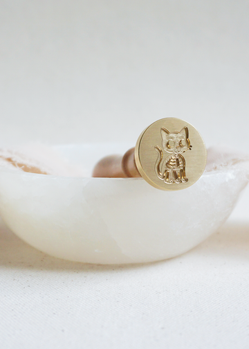 Skeleton Kitty wax stamp