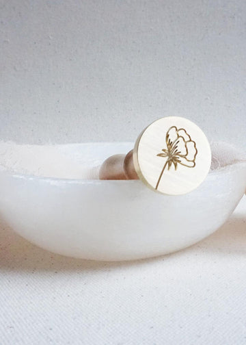 Peony wax stamp