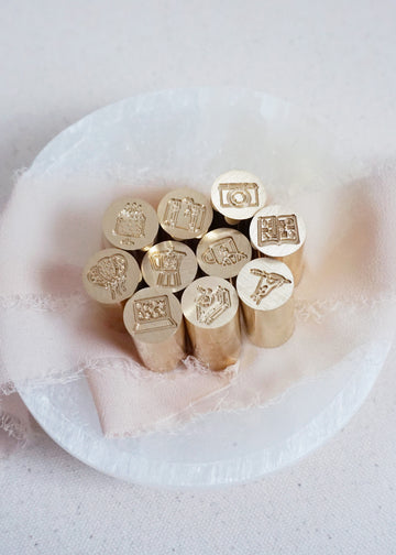 Mini double-sided brass wax stamp