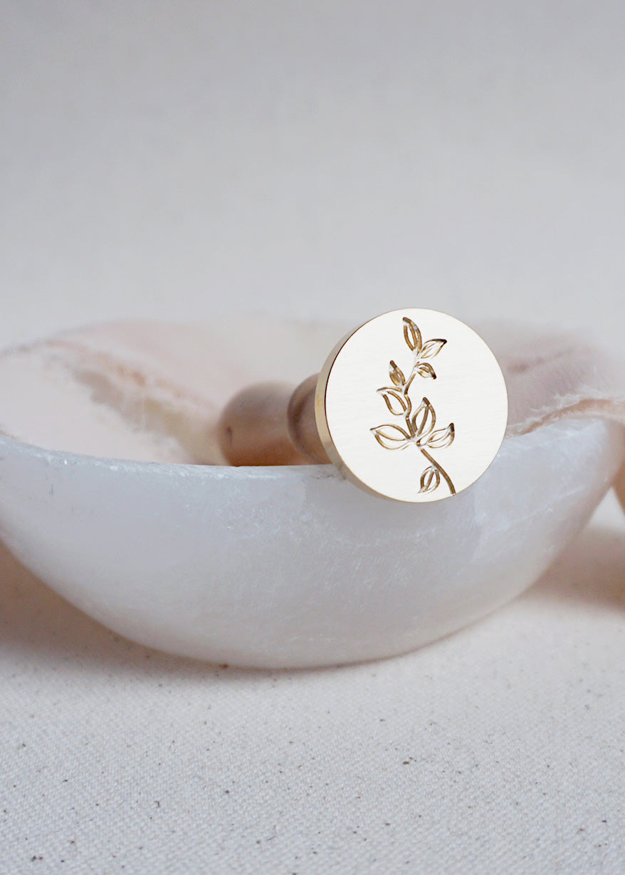 Delicate branch wax stamp