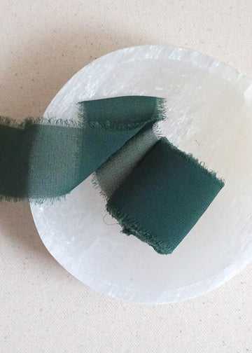 Forest green chiffon ribbon