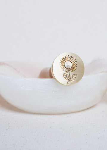 Sunflower wax stamp