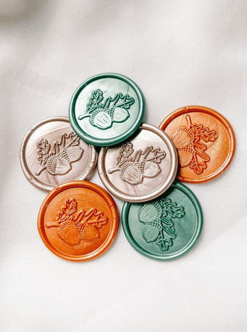 Acorn wax seals in multiple colours