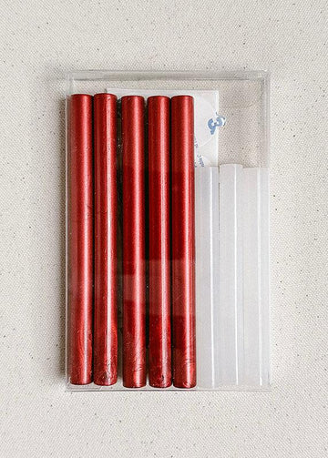 Crimson sealing wax set