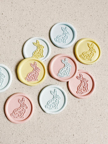 Floral bunny wax seals - Set of 9