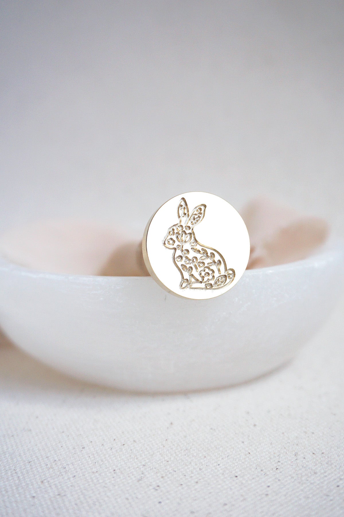 Floral bunny wax stamp