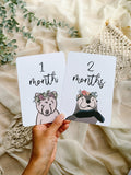 Floral Friends Baby Milestone cards - Made of Honour Co.