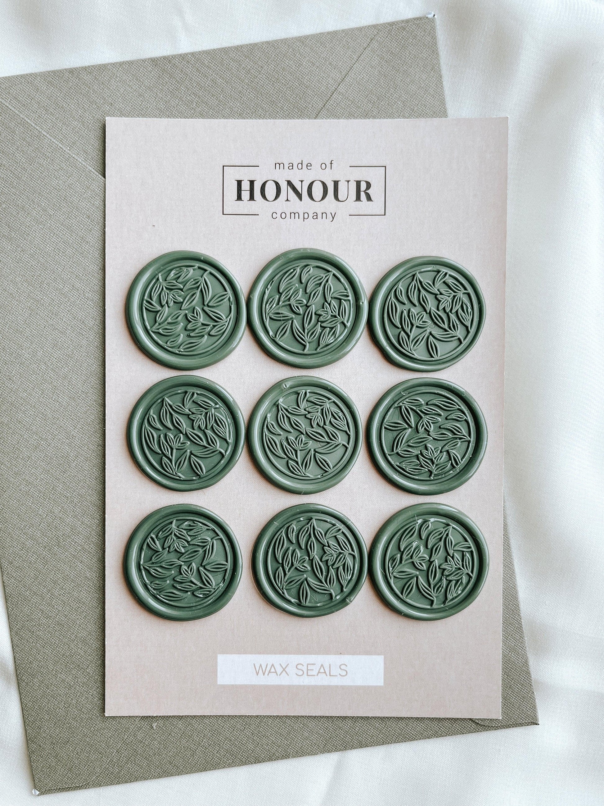 Leaves wax seals - Set of 9 - Made of Honour Co.