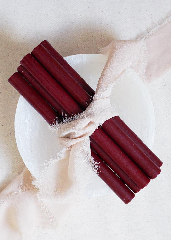 Maroon sealing wax sticks