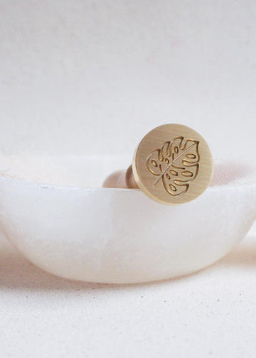 Monstera wax stamp