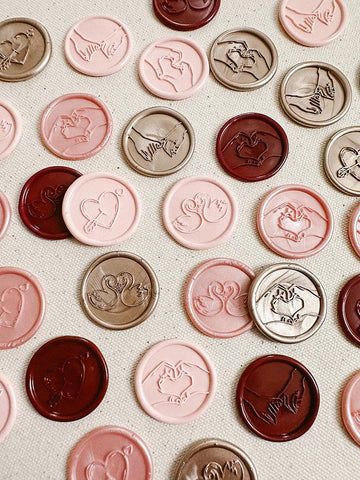 Valentine's wax seals - Set of 9