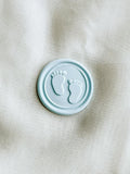 baby feet wax seal in Baby blue colour