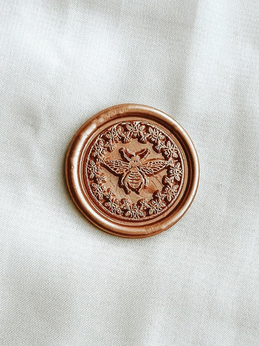bee wax seal in Champagne rose colour
