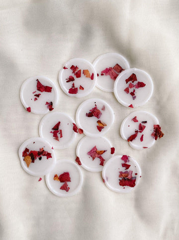 Dried roses wax seals - Set of 9 - Made of Honour Co.