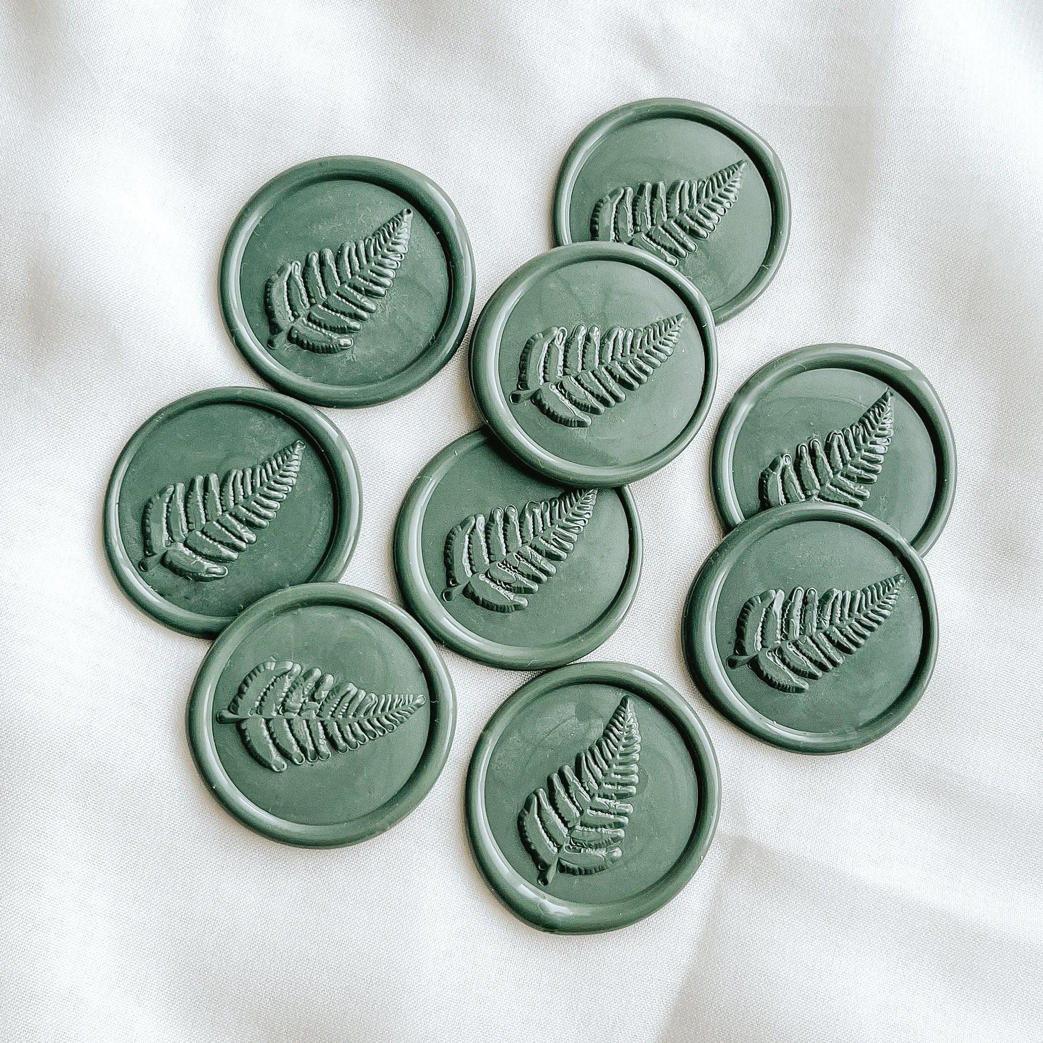 Fern Leaf wax seals - Set of 9 - Made of Honour Co.
