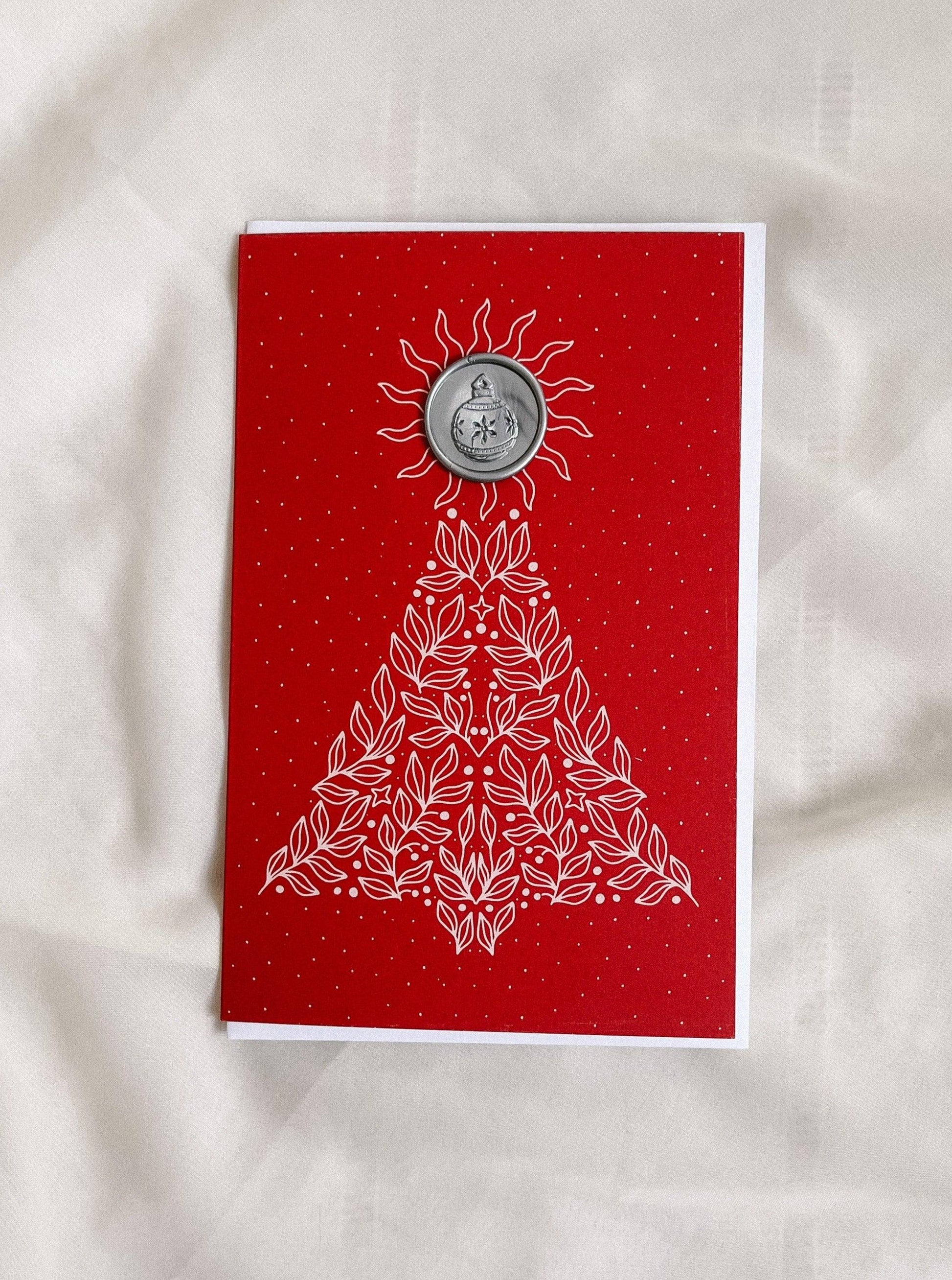 Floral Xmas tree card - Made of Honour Co.