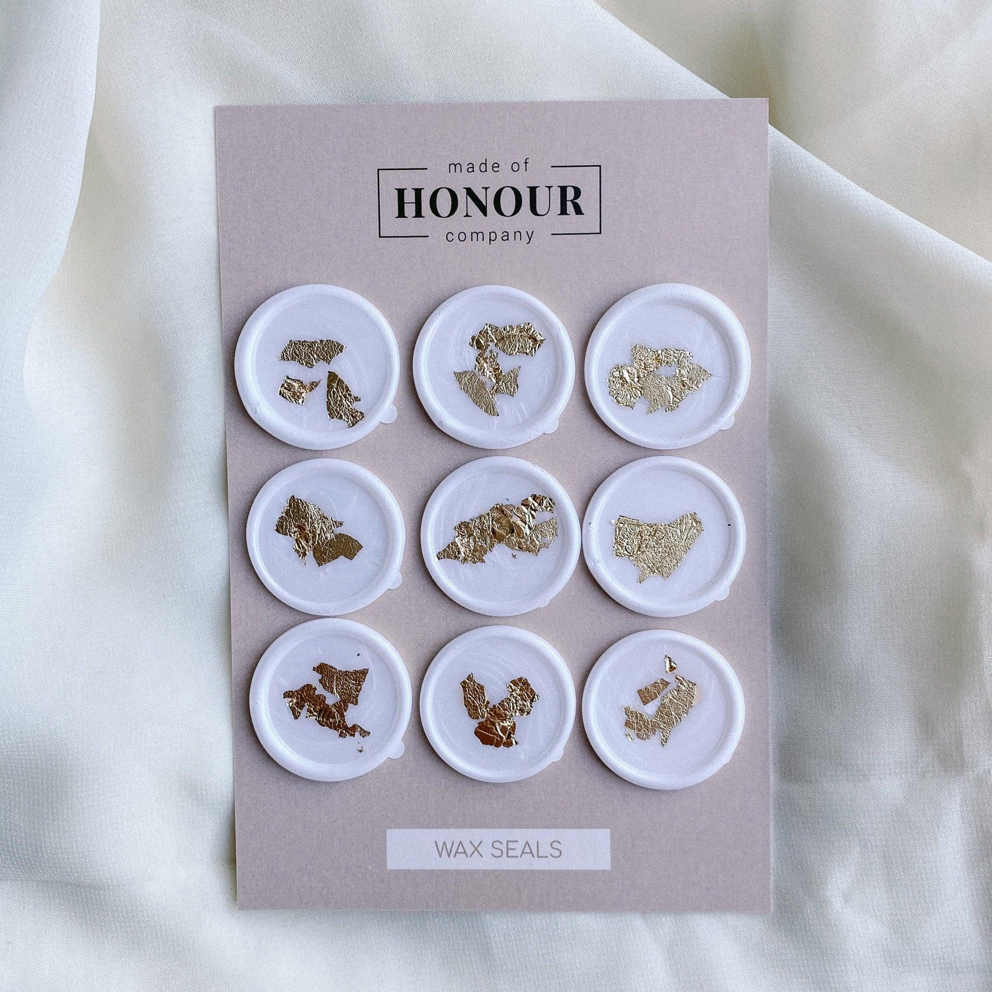 Gold foil wax seals - Set of 9 - Made of Honour Co.