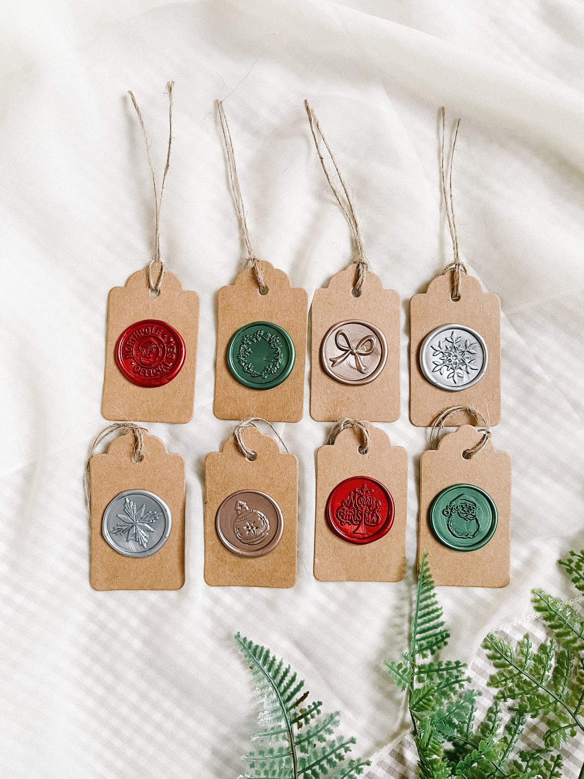 Holiday wax seal gift tags - Made of Honour Co.