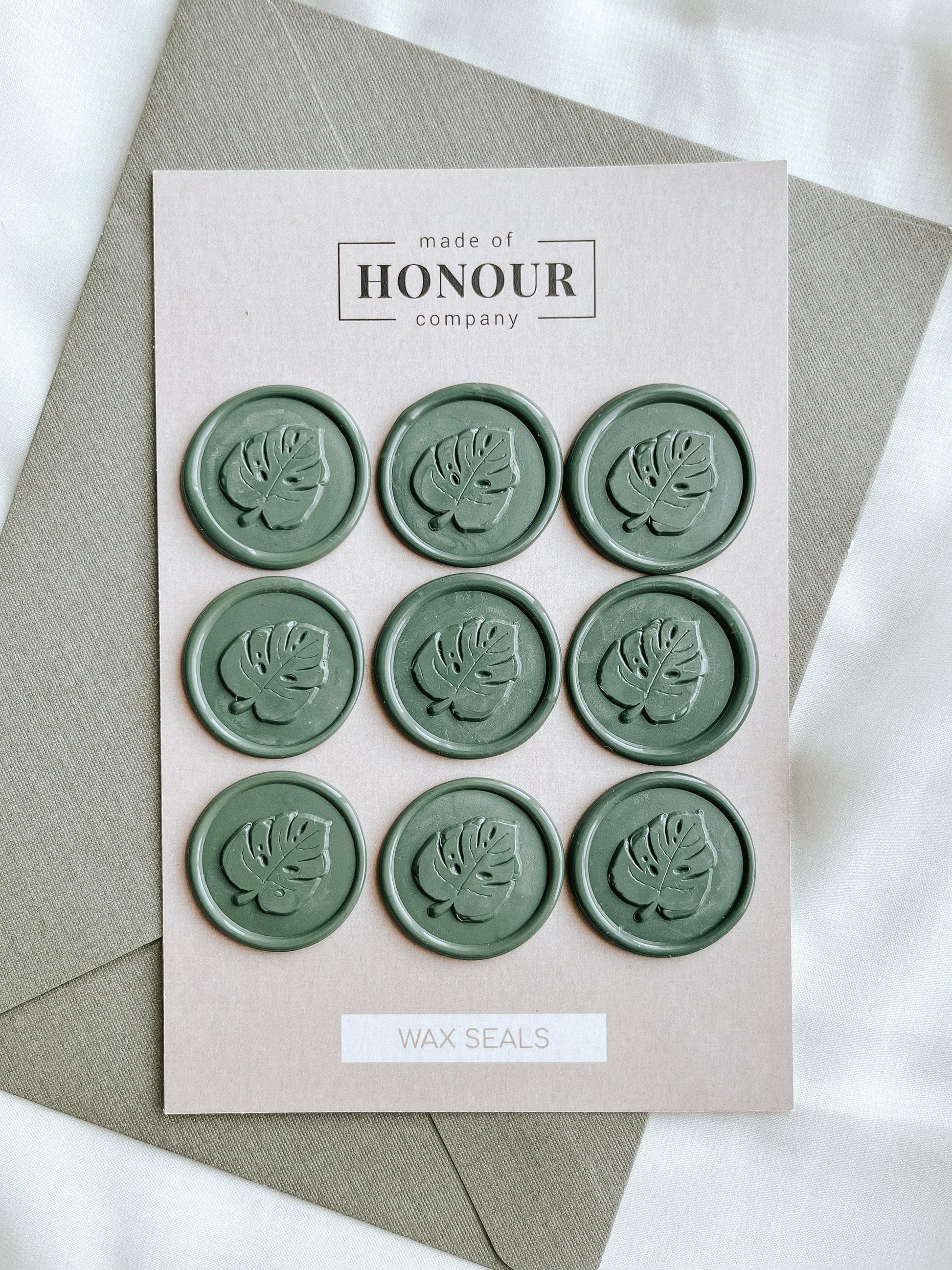 Monstera wax seals - Set of 9 - Made of Honour Co.