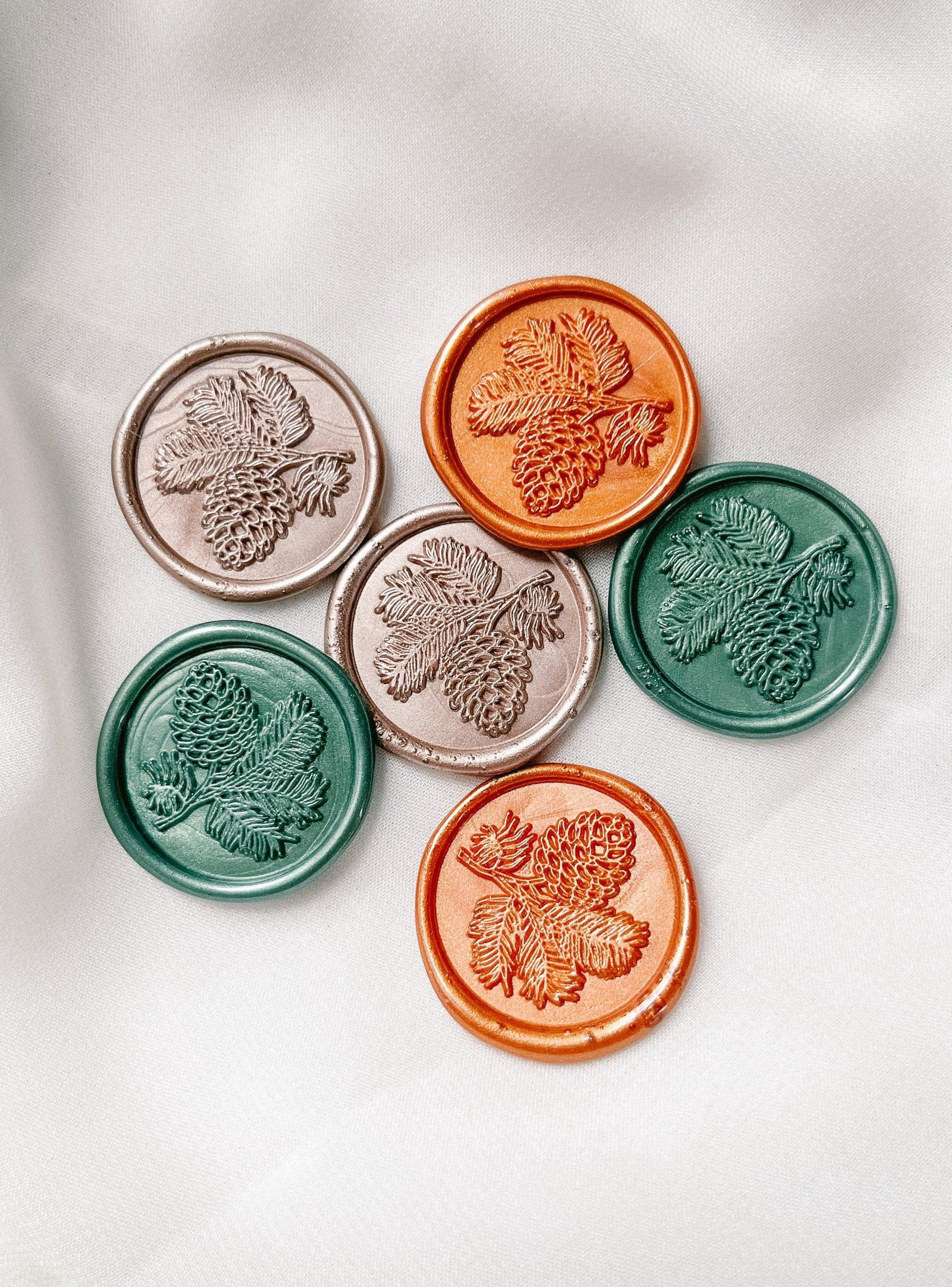 Pinecone wax seals - Set of 9 - Made of Honour Co.